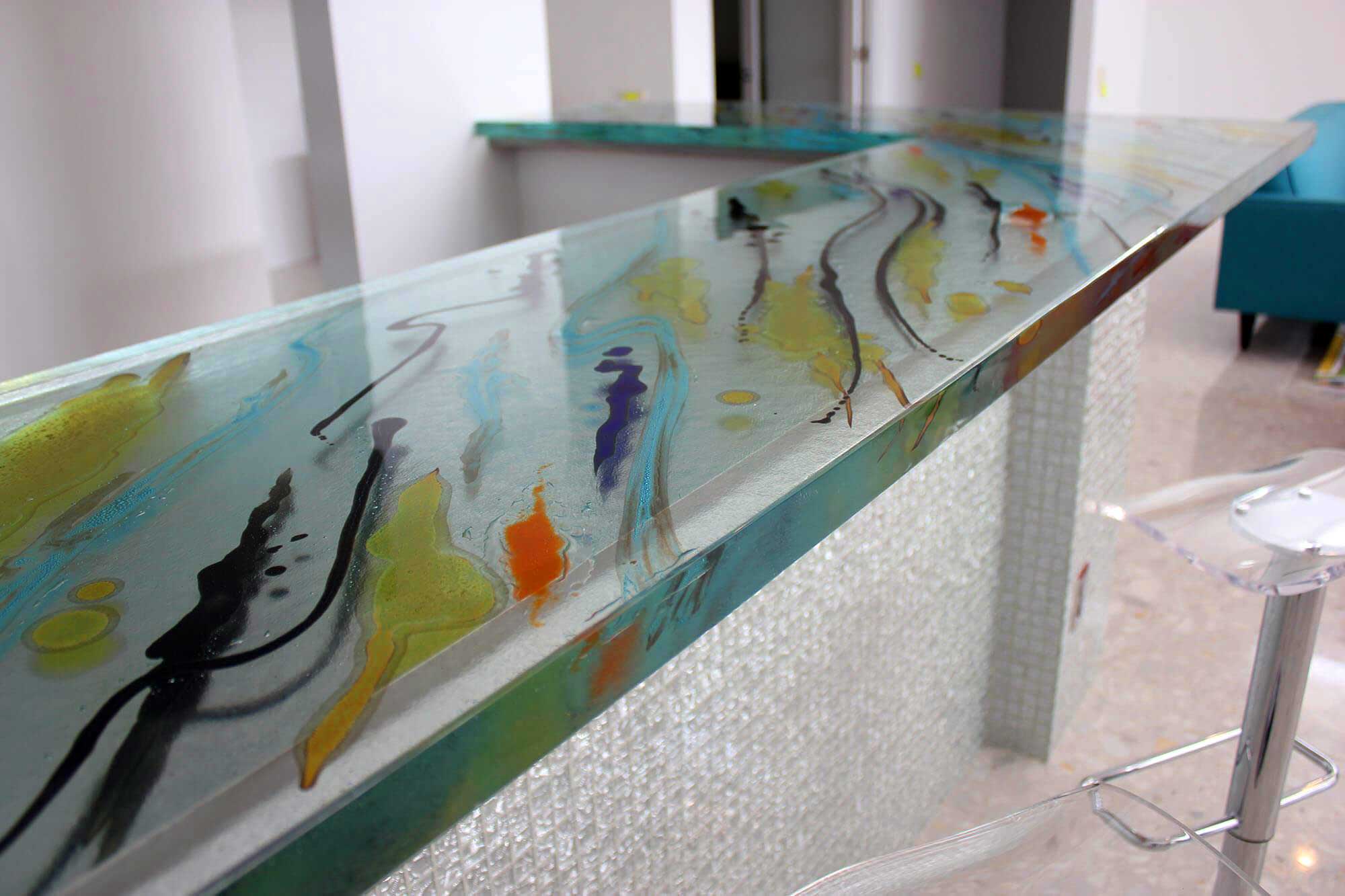 Glass Bar Tops for Commercial, Home, Deck, and Poolside Installations, Indoors or Out